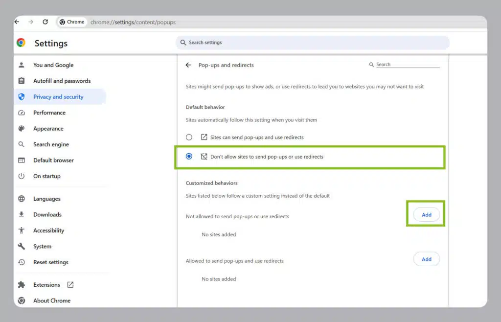 Bước 4 - hướng dẫn cách chặn trang web trên Chrome