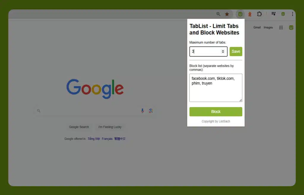 Chặn trang web trên Chrome bằng Extension